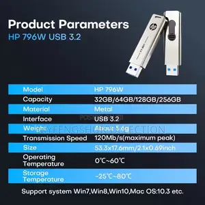 HP 64GB Flash Drive Storage Fast Speed