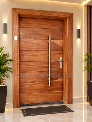 Luxury Solid Mahogany Modern Entrance Door (4ft X 7ft)