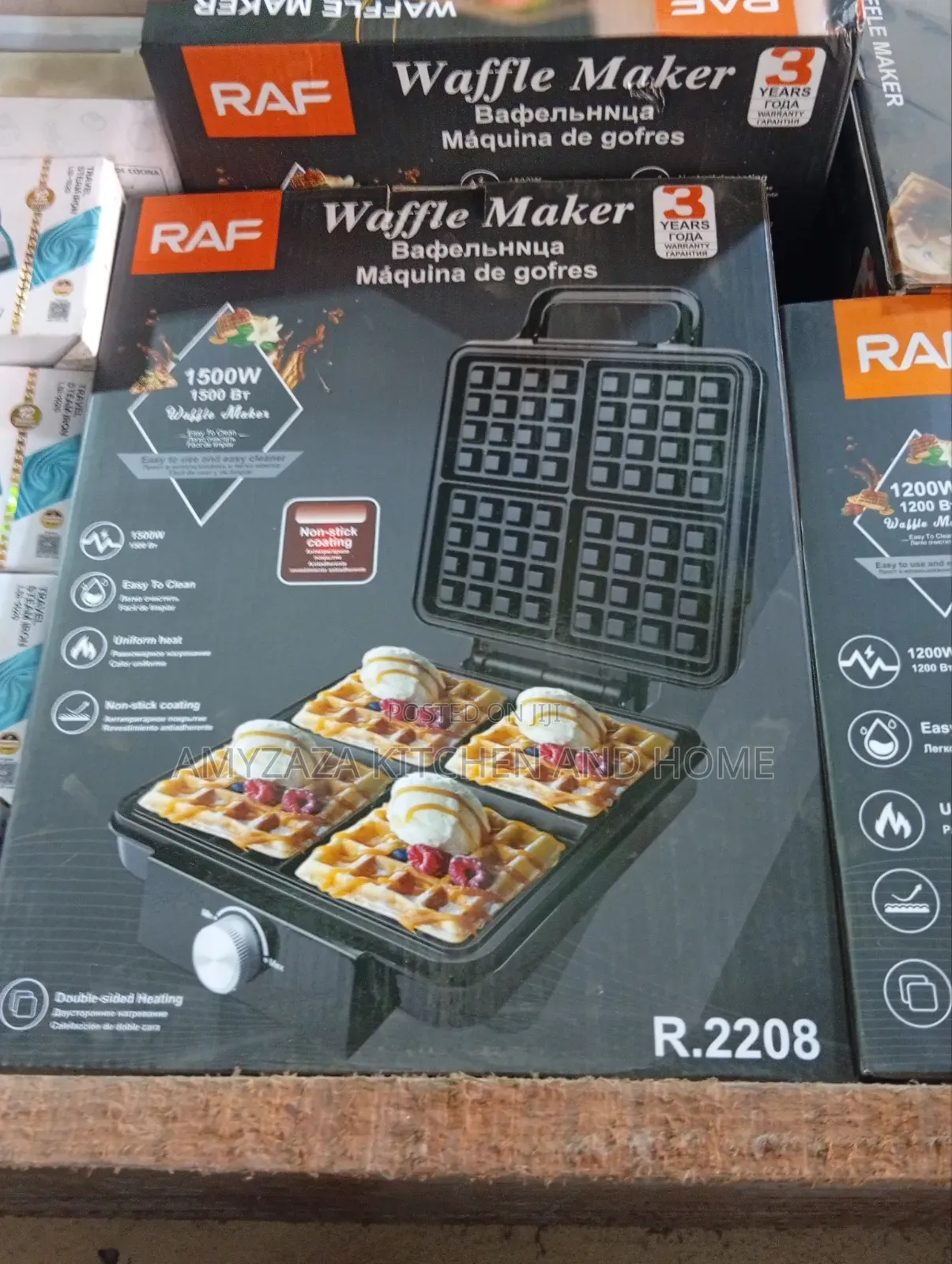RAF 4-Slice Waffle Maker, Model Number R.2208.