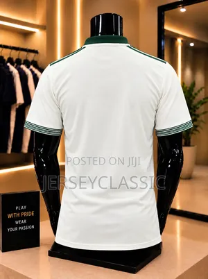 Celtic Retro Football Jersey – White & Green Polo