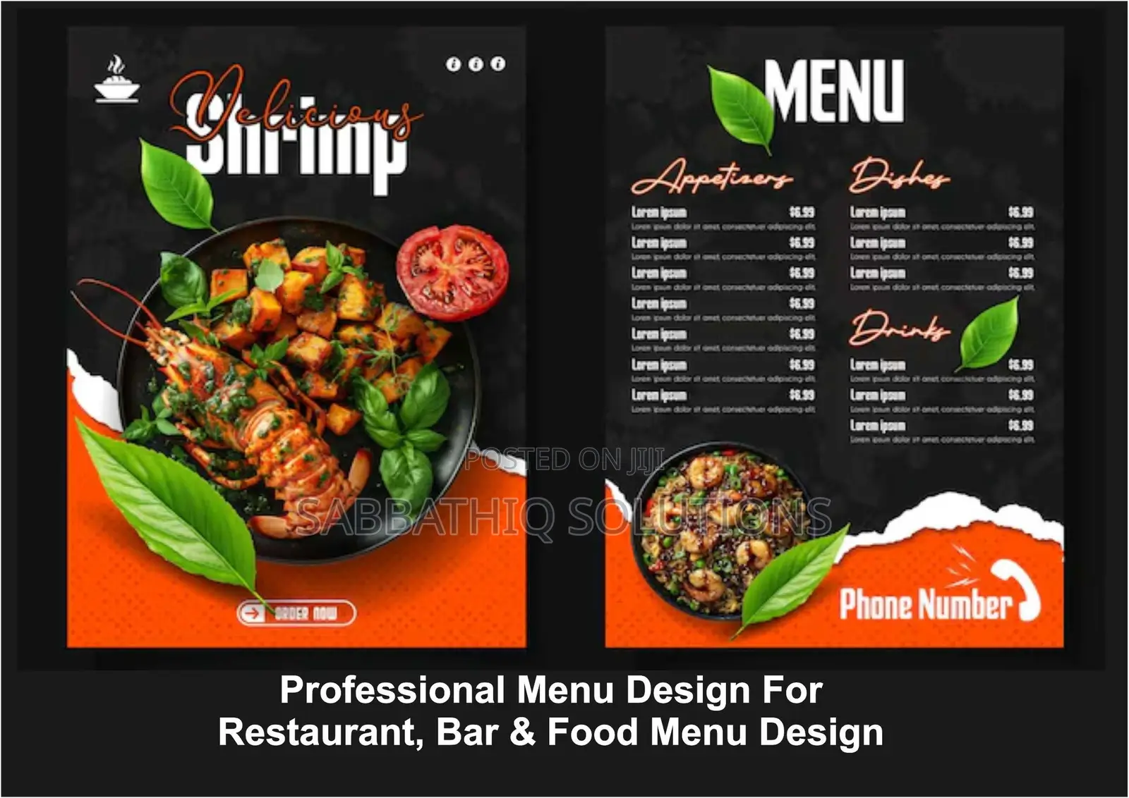 Professional Menu Design | Restaurant, Bar & Food Menu Design