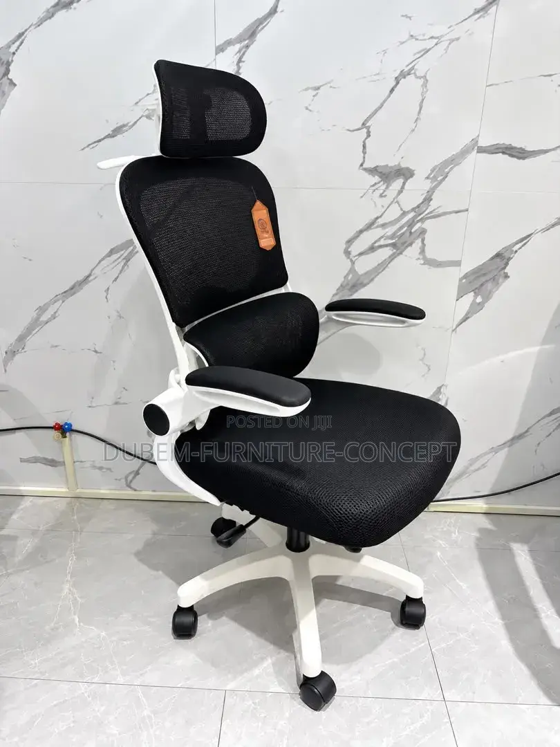 Ergonomic Home & Office Chair With Flip Armrest & Lumber Support