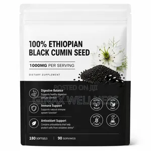 100% Ethiopian Black Cumin Seed Oil (1000mg, 180 Softgels)