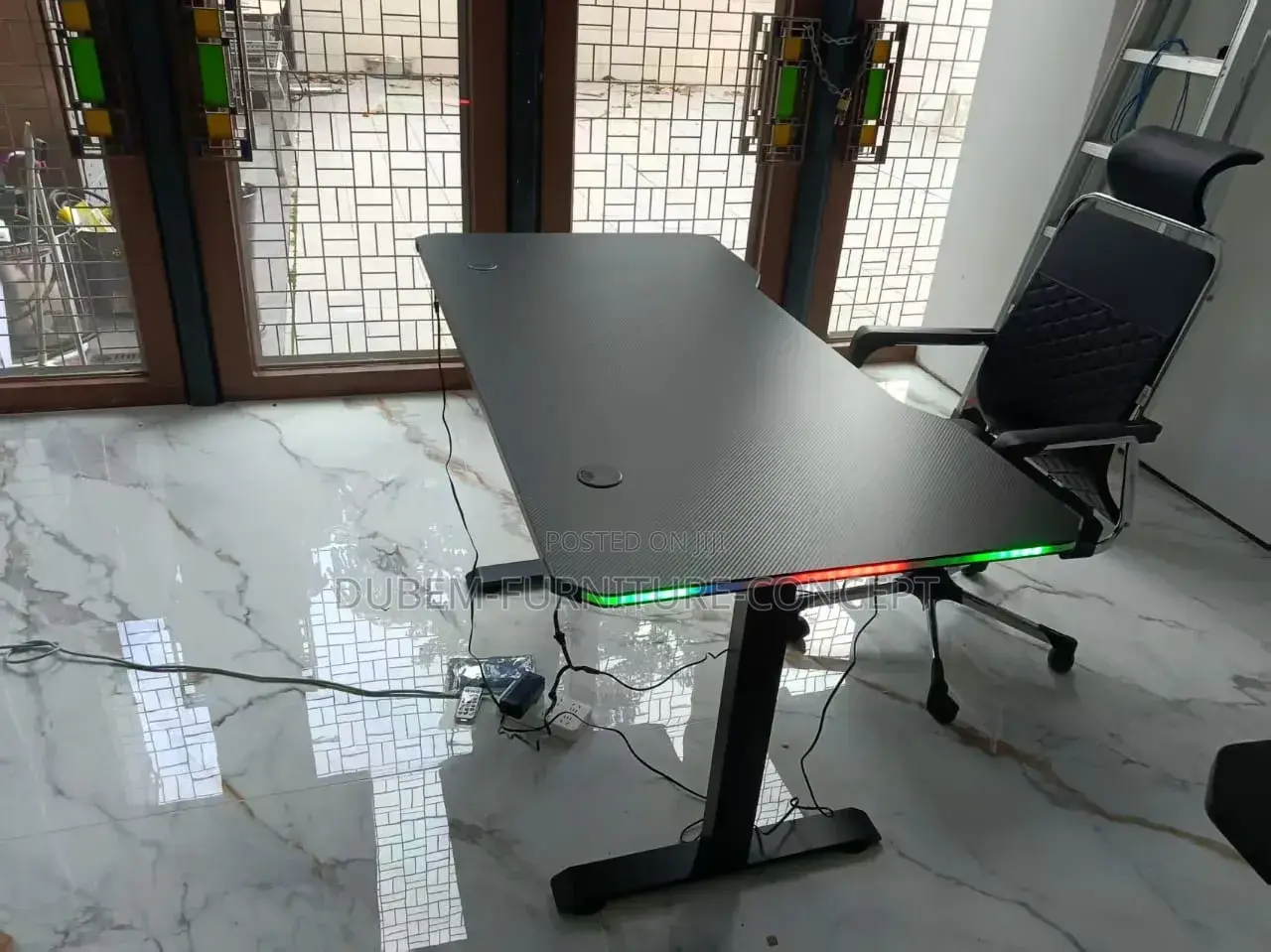 Executive Office Gaming Adjustable Height Desk RGB Lights