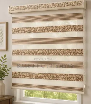 Window Blinds Flower Brown and Shiny Brown