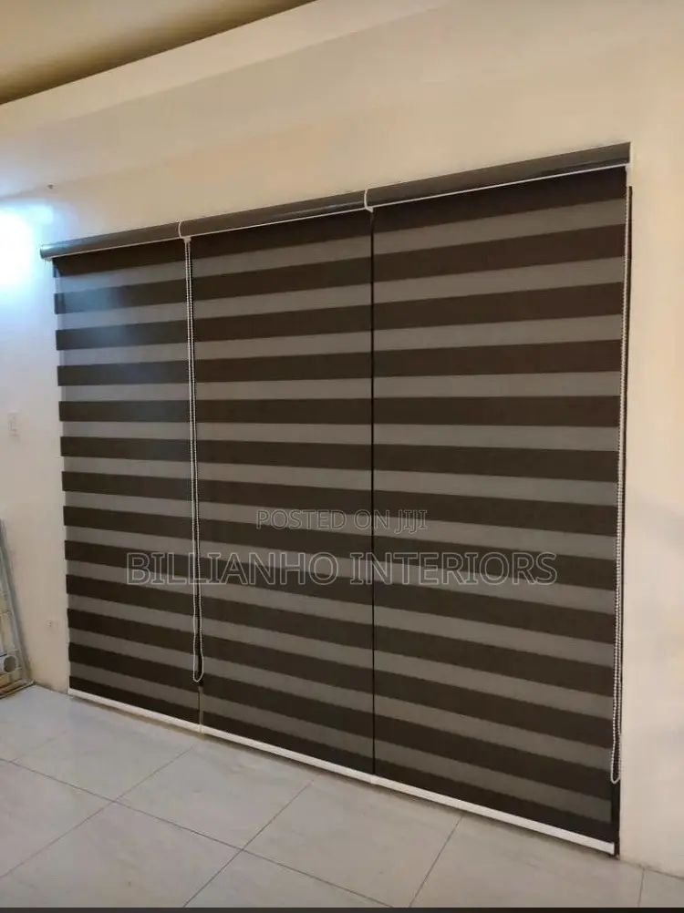 Window Blinds Flower Brown and Shiny Brown