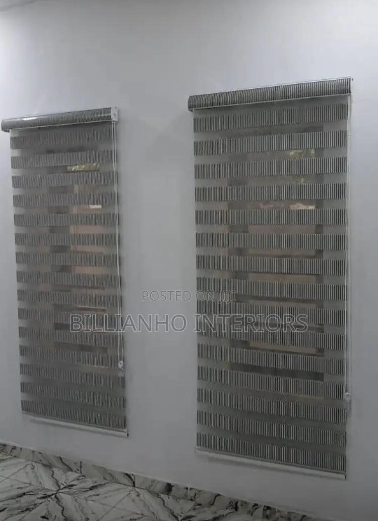 Patterned Gray Day&night Window Blinds