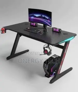 Modern Z LEG Shaped RGB Led Lights Gaming Table