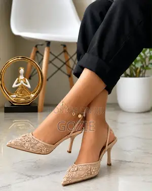 Stylish High Heel Slingback With Mesh Design