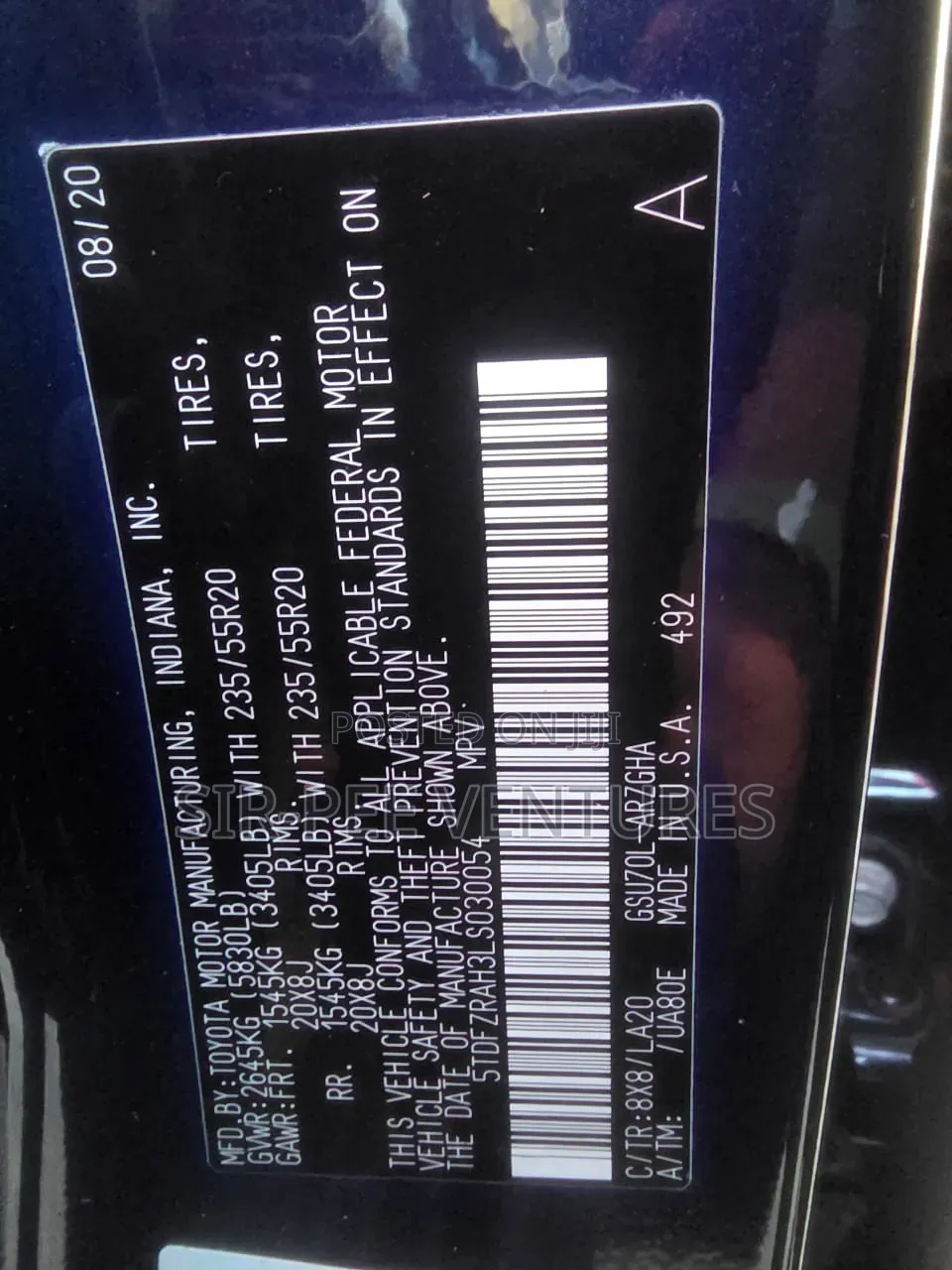 Toyota Highlander Platinum 2021 Blue