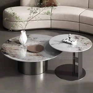 Opulent Marble-Top Nesting Coffee Table Set