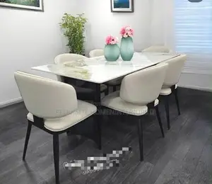 6-Seater Luxury Dining Set – Premium Marble Tabletop
