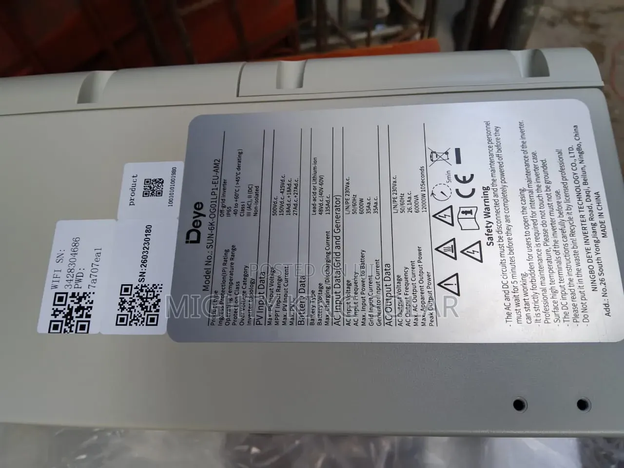 6kva 48v Deye Hybrid Inverter
