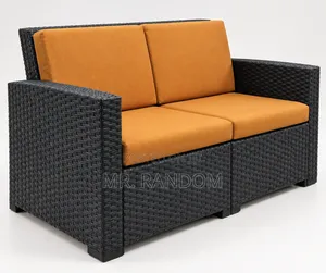 2-Seater Rattan Outdoor Sofa With Cushions