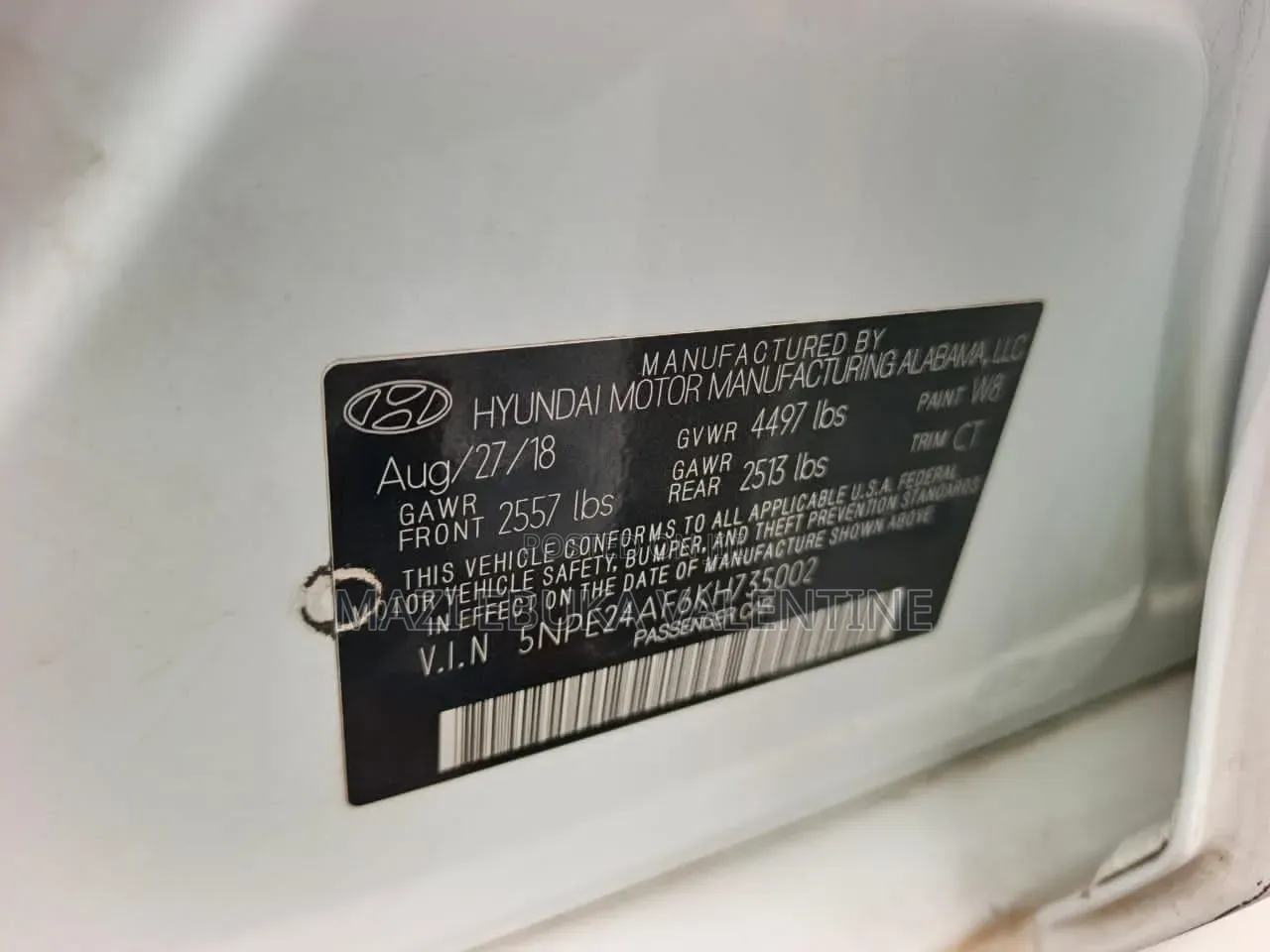 Hyundai Sonata 2019 Off white