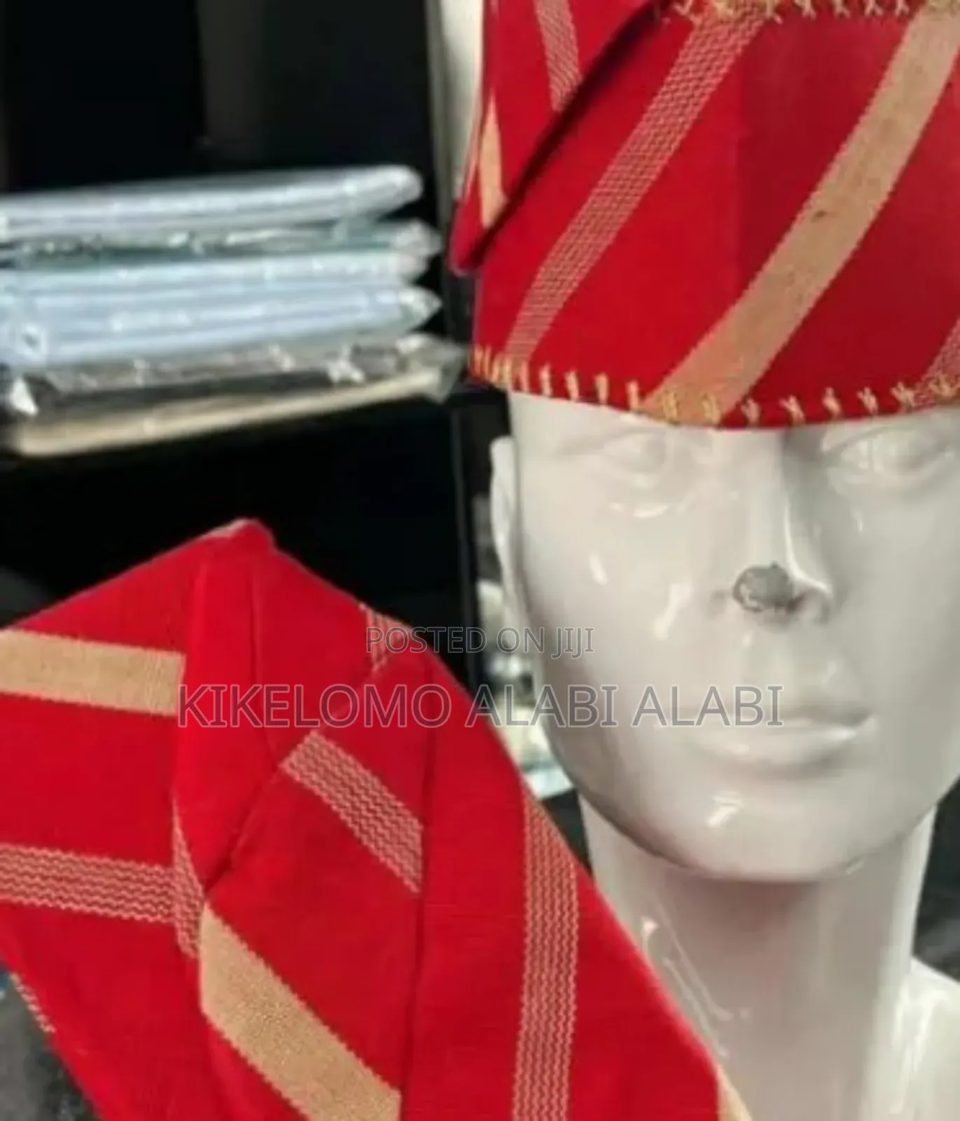 Men Cap Made With Aso Oke Fabric