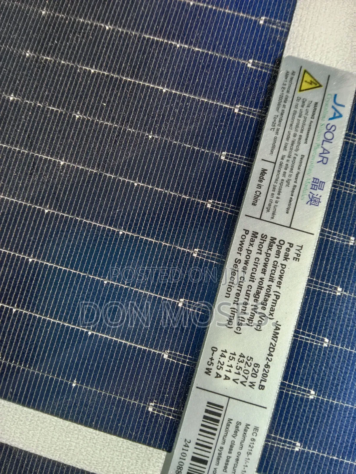 620w Bi Fcal Solar Panel 144cell