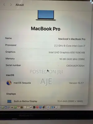 Laptop Apple MacBook Pro 2018 16GB Intel Core i7 SSD 256GB