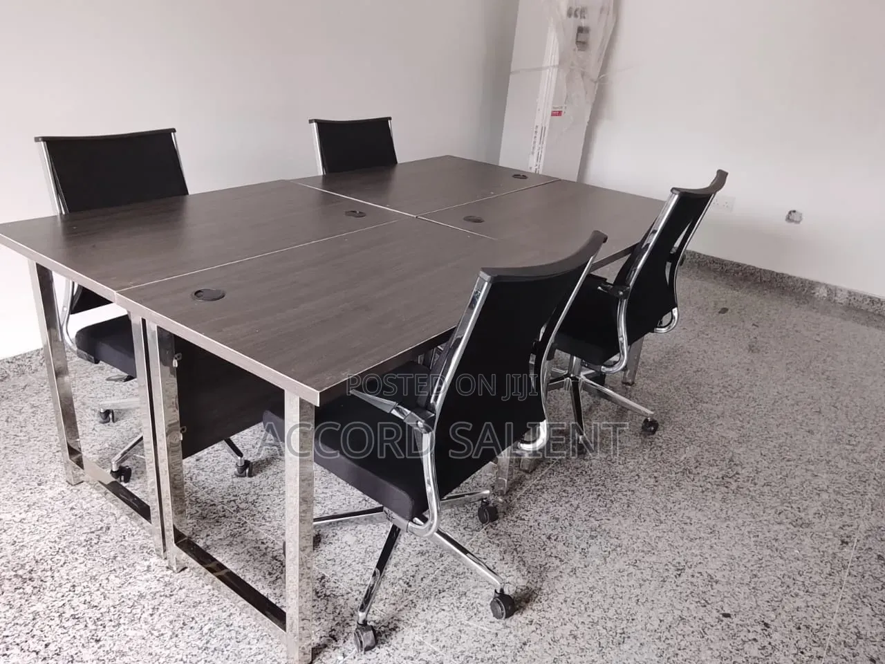 Office Table With Stainless Frame