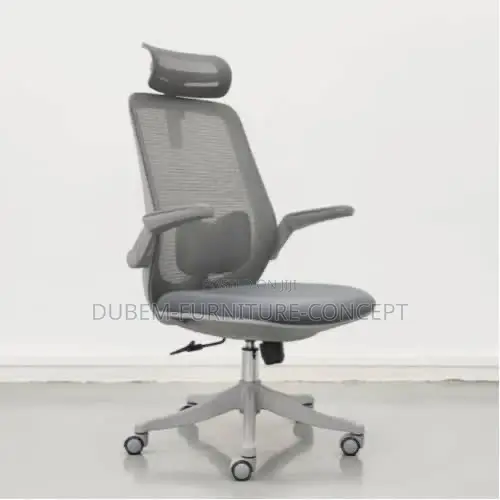 Grey Mesh Ergonomic Flip Arm Office Chair