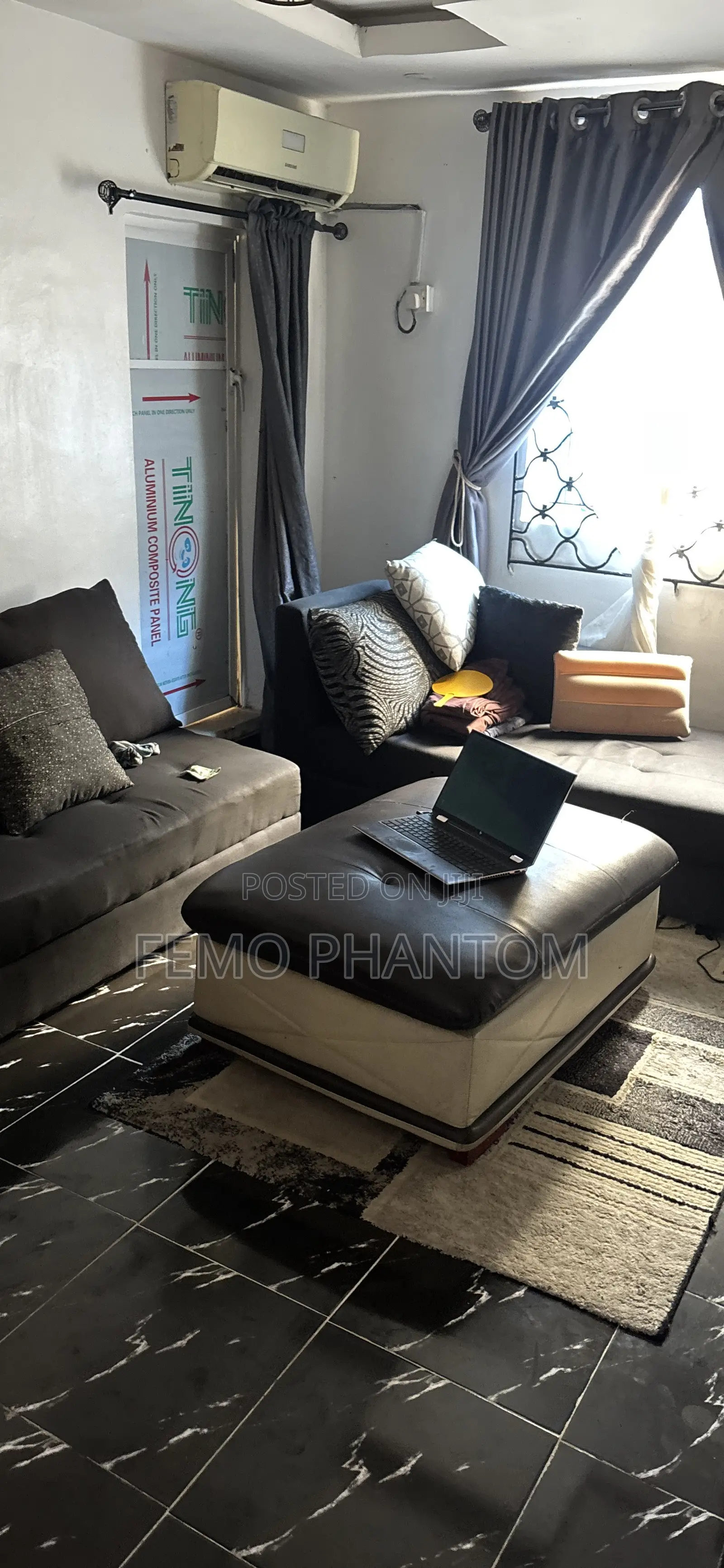 L Shaped Sofa + Ottoman