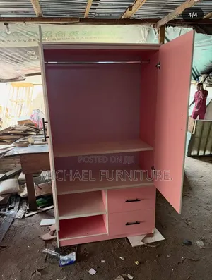 Shiny-Pink 3ft by 6ft Wardrobe