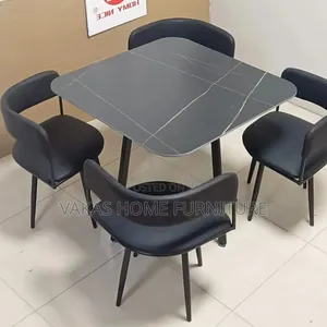 Black 4 Seater Marble Dining Table