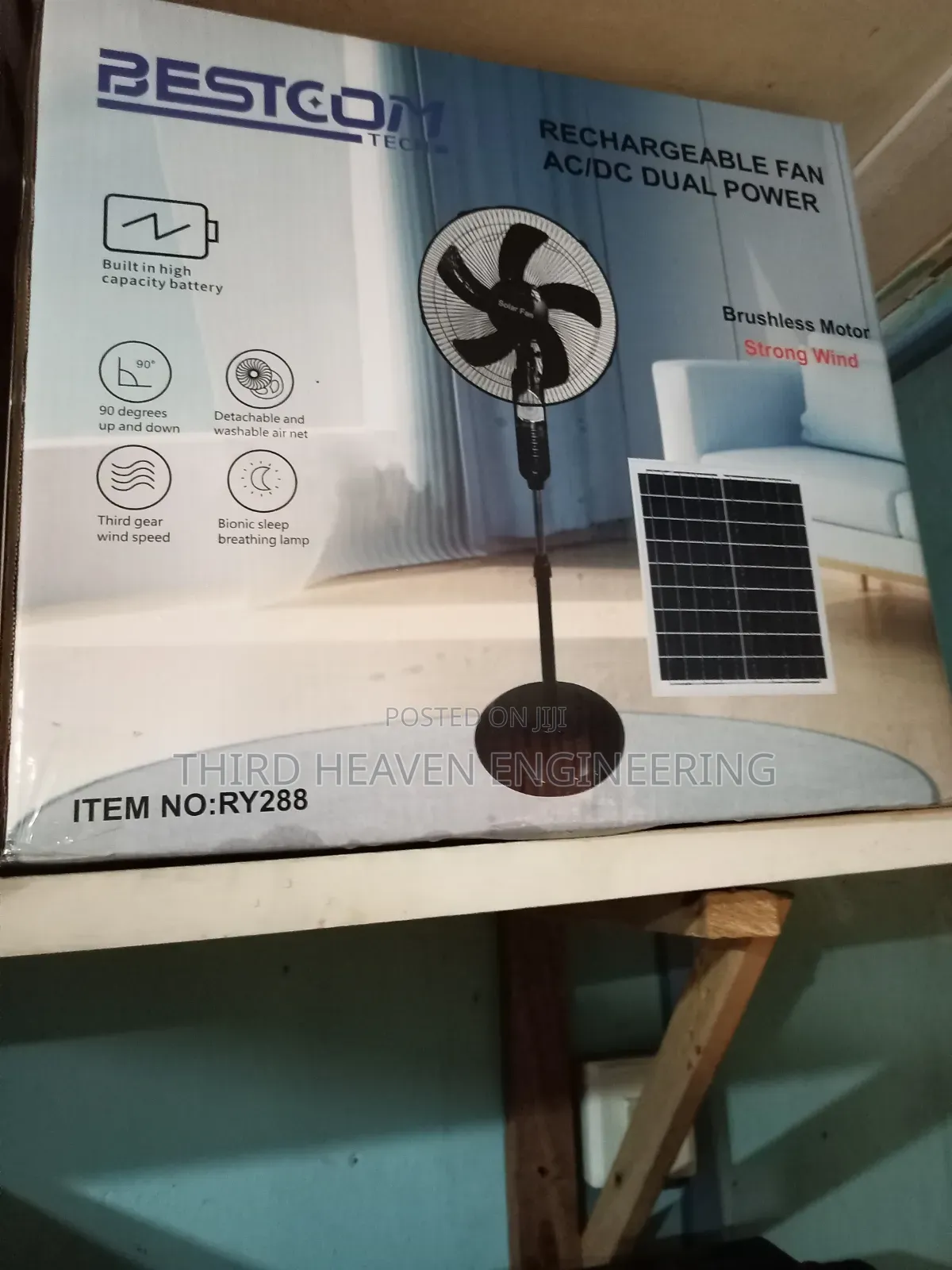 Rechargeable Solar Fan