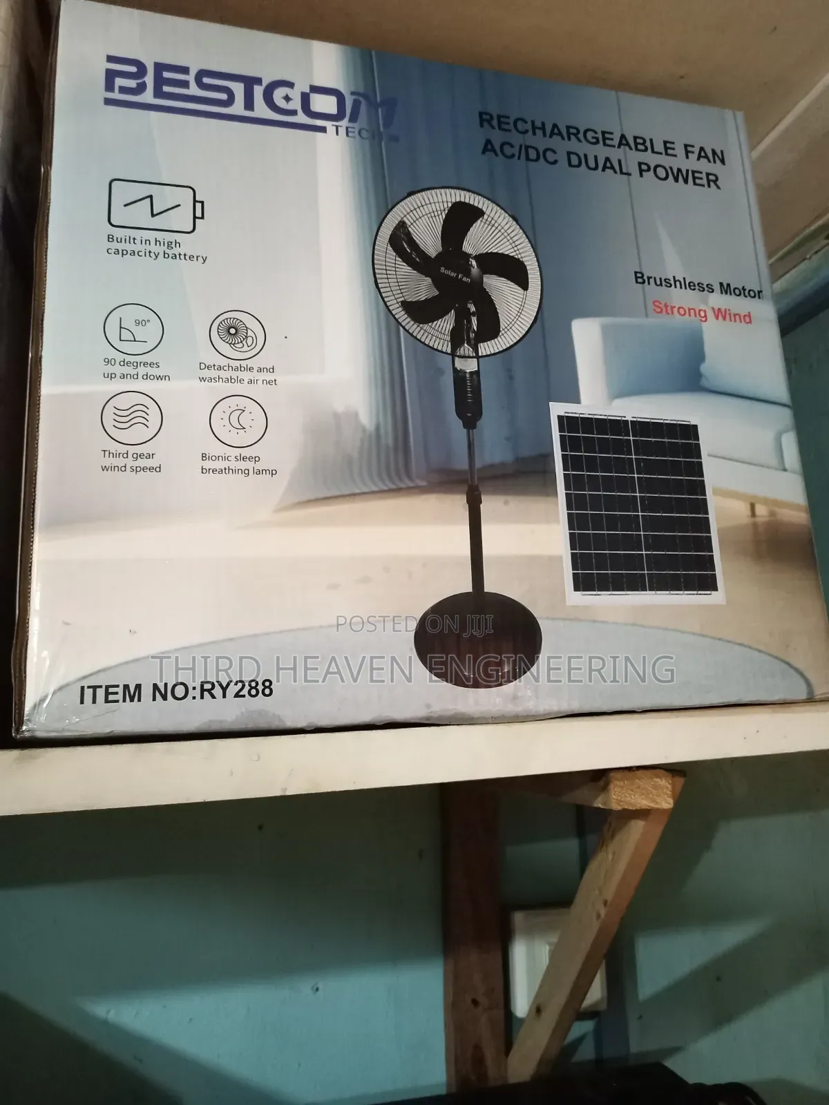 Rechargeable Solar Fan