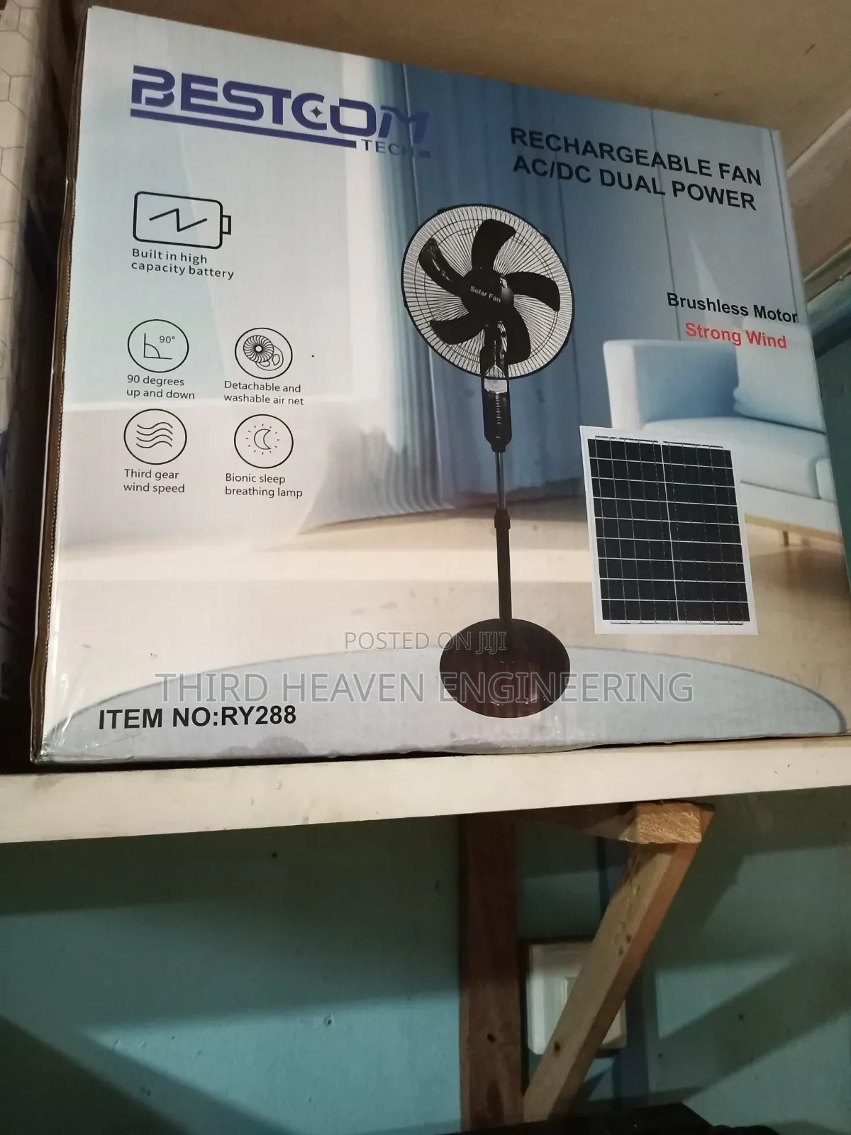 Rechargeable Solar Fan