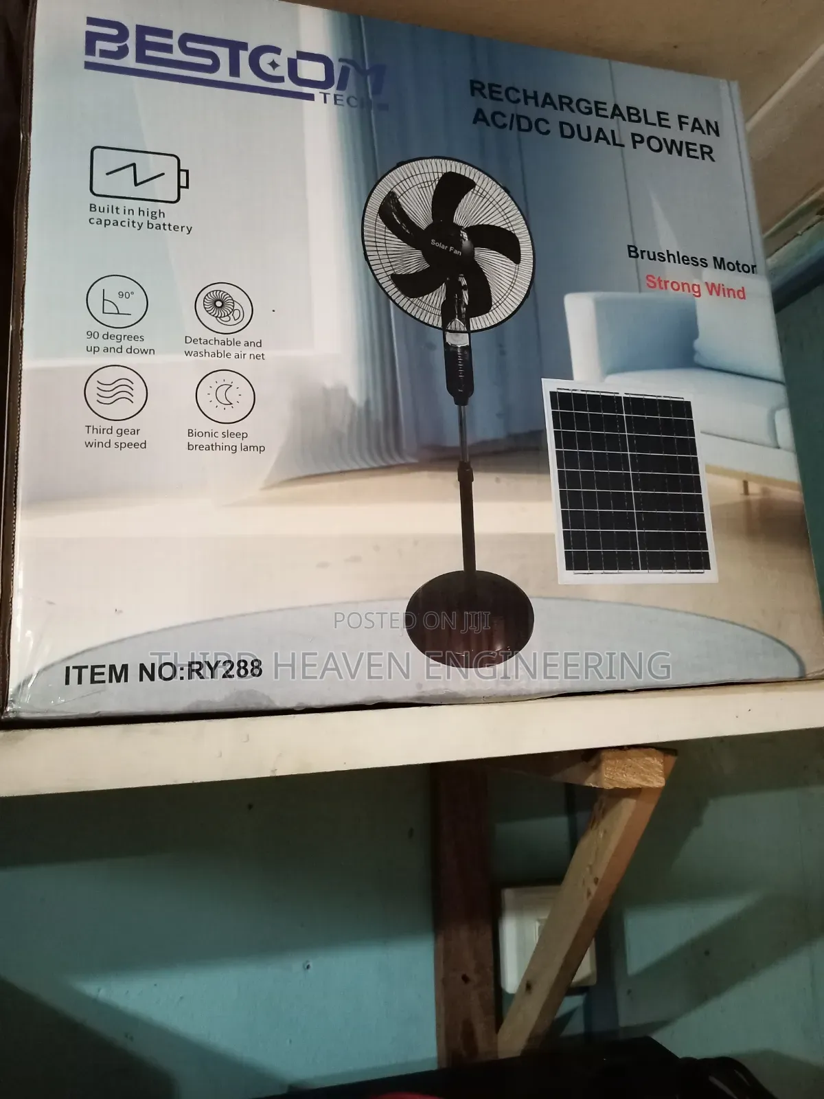 Rechargeable Solar Fan