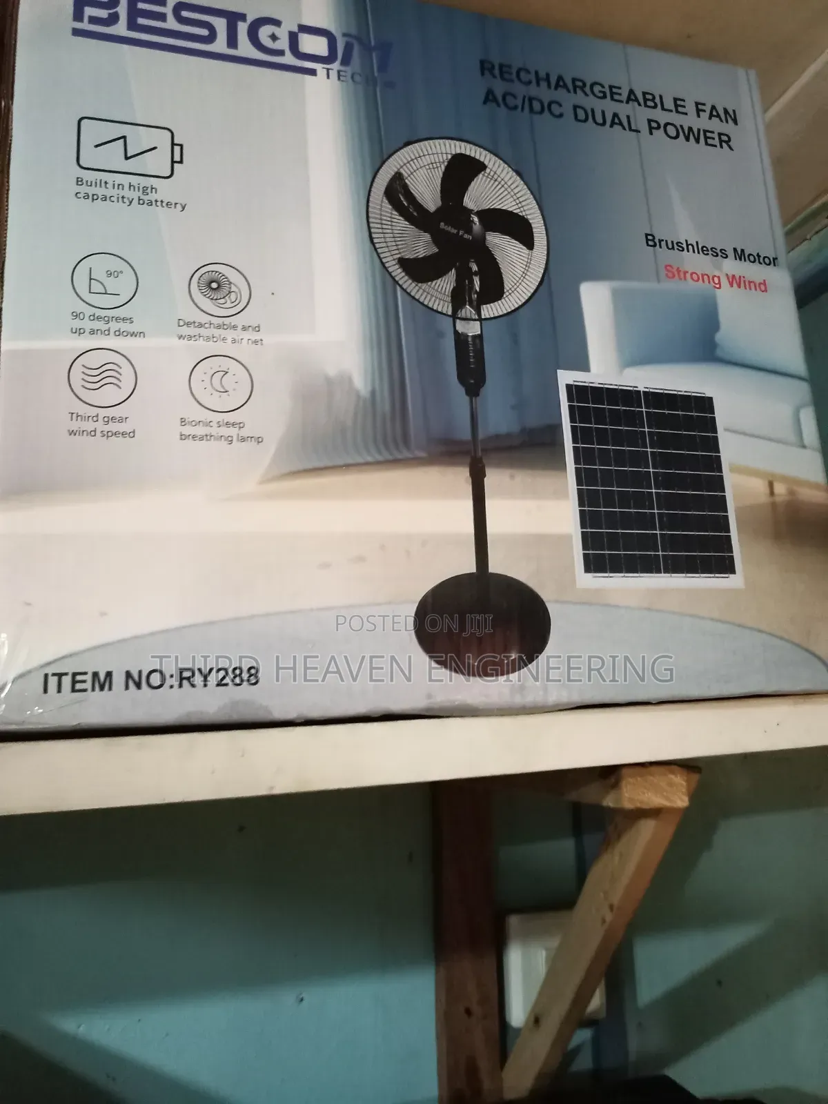 Rechargeable Solar Fan