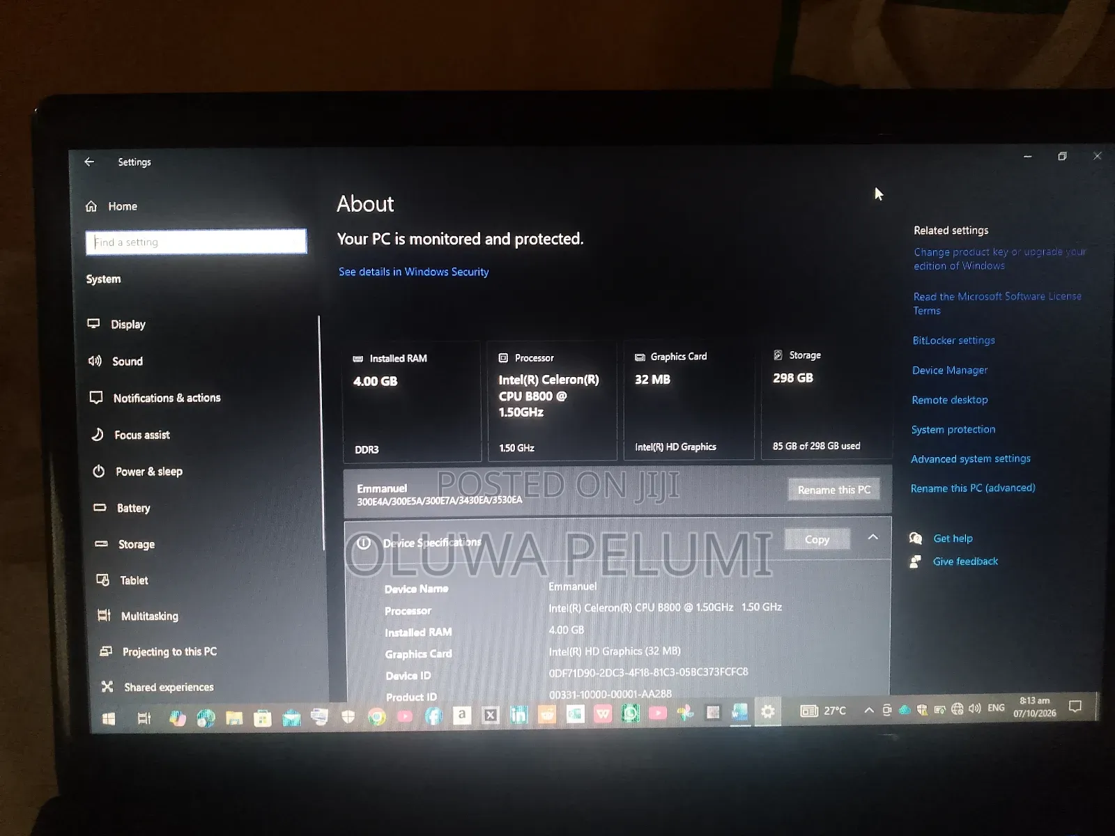 Laptop Samsung NP300E5A 4GB Intel Celeron HDD+SSD 320GB
