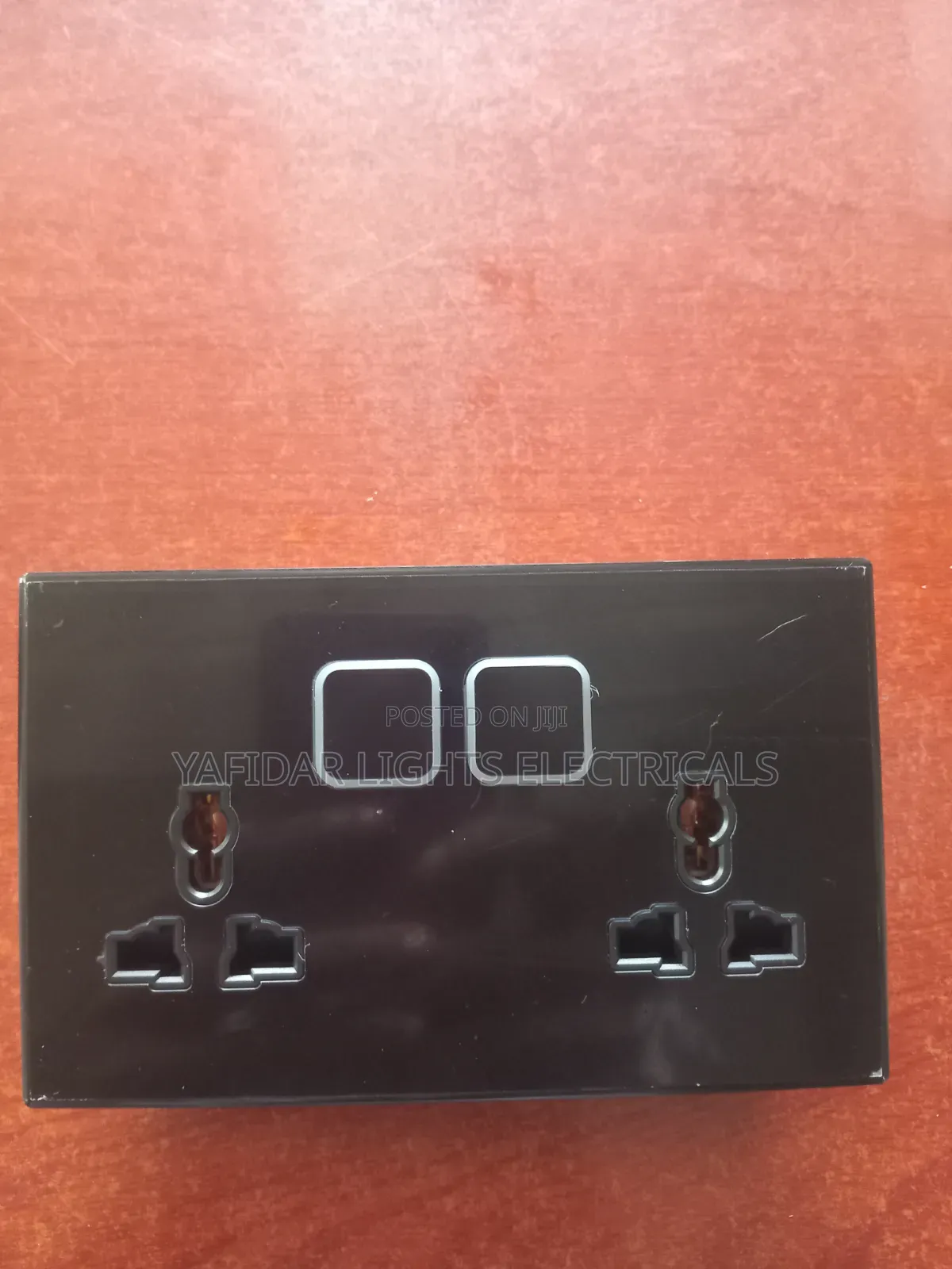 Reset Black Socket 13amps Double