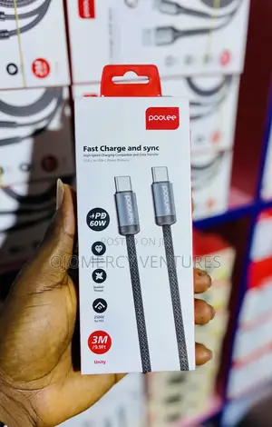 Poolee 3M 60W USB-C to USB-C Fast Charging and Sync Cable (Unity)