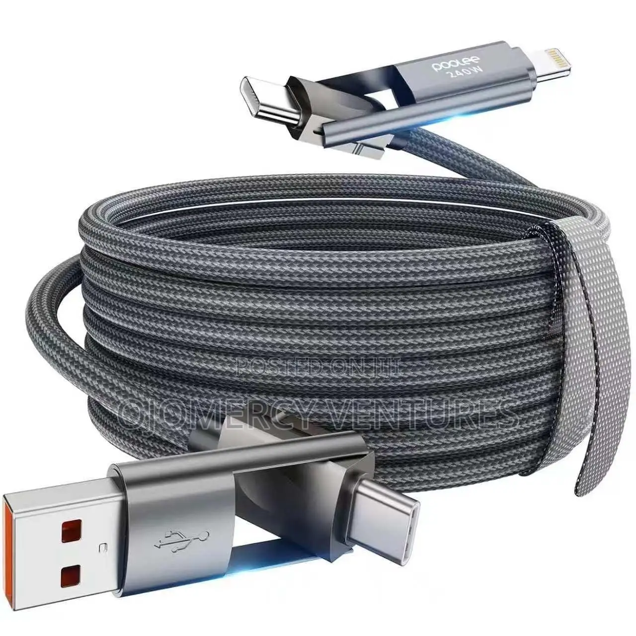 Poolee PowerFlex Multi-Connector Fast-Charging Data Cable