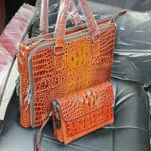2 Piece Crocodile Office Bag Set