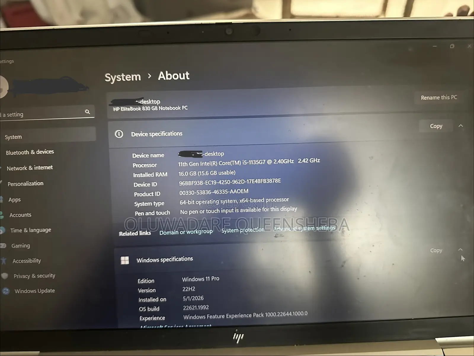 Laptop HP EliteBook 830 G8 16GB Intel Core i5 SSD 512GB