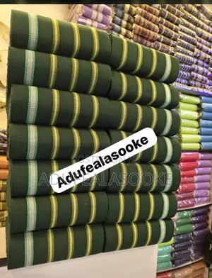 Shade of Green and Plain Combination Asooke