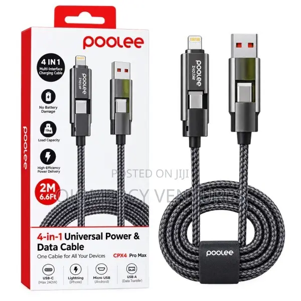 POOLEE CPX4 Pro Max 4-in-1 240W Charging Cable