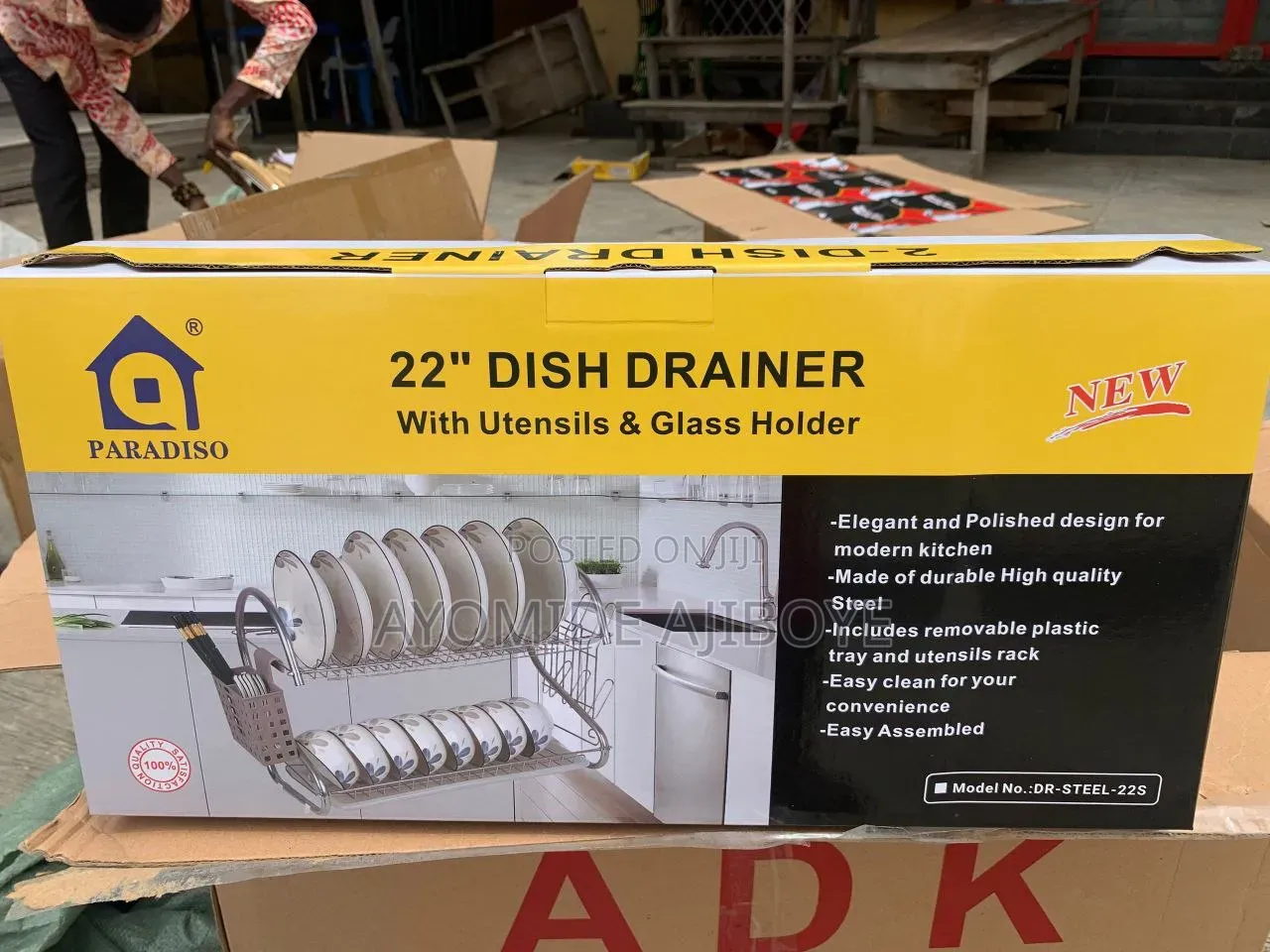 22" Steel Dish Drainer Rack