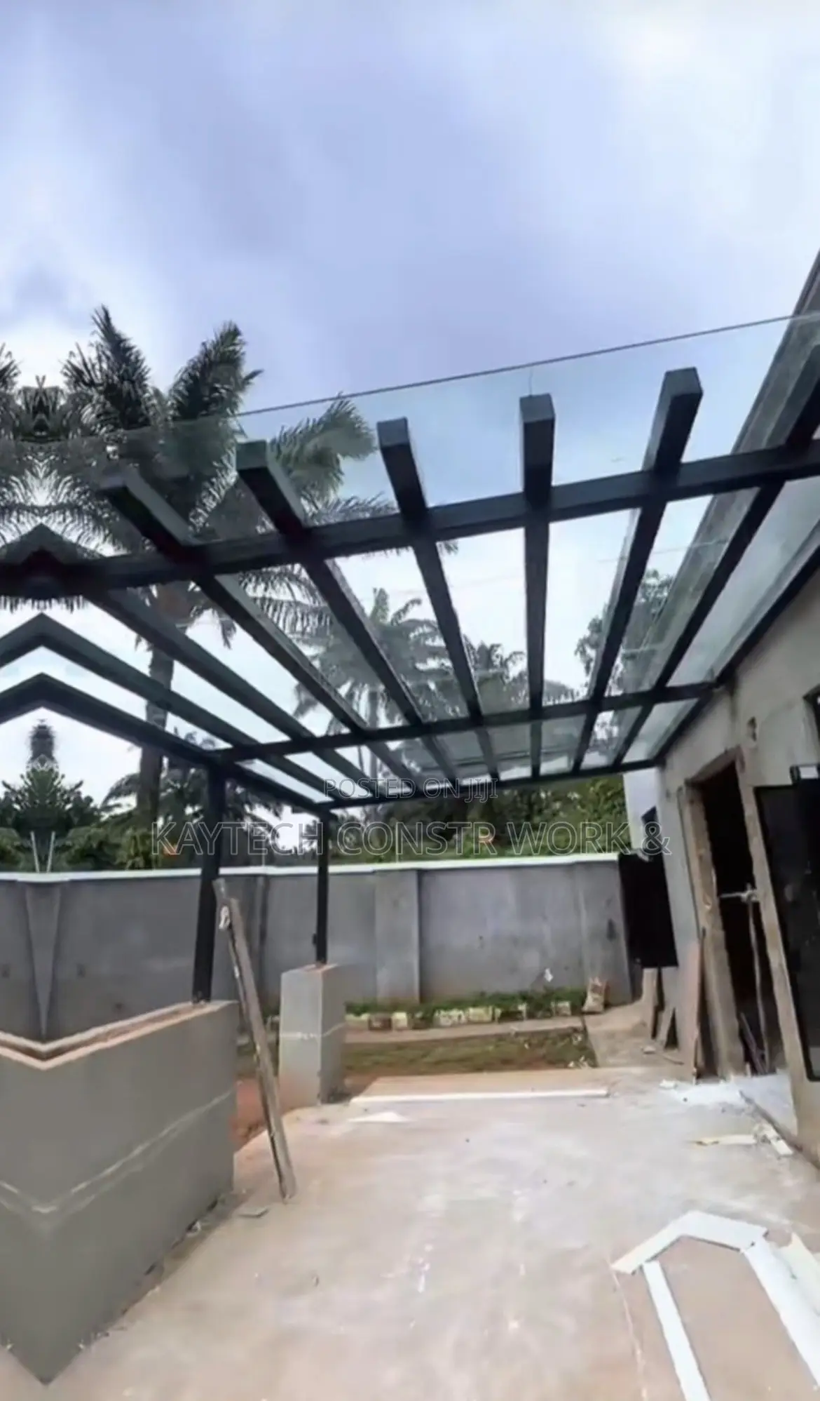 Elegant Glass Pergola Balcony