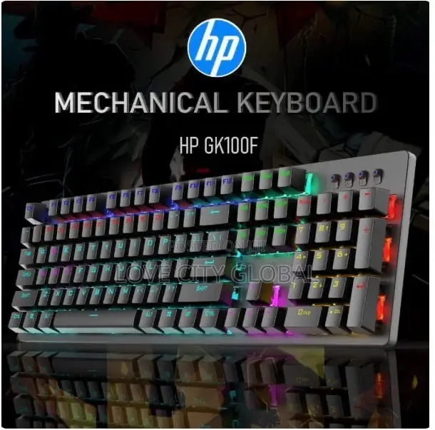 HP GK-100F Gaming Mechanical Keyboard 104-Key USB RGB for PC & Laptop