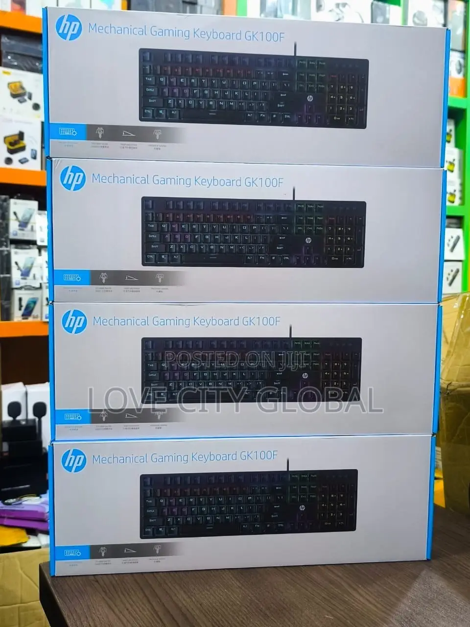 HP GK-100F Gaming Mechanical Keyboard 104-Key USB RGB for PC & Laptop