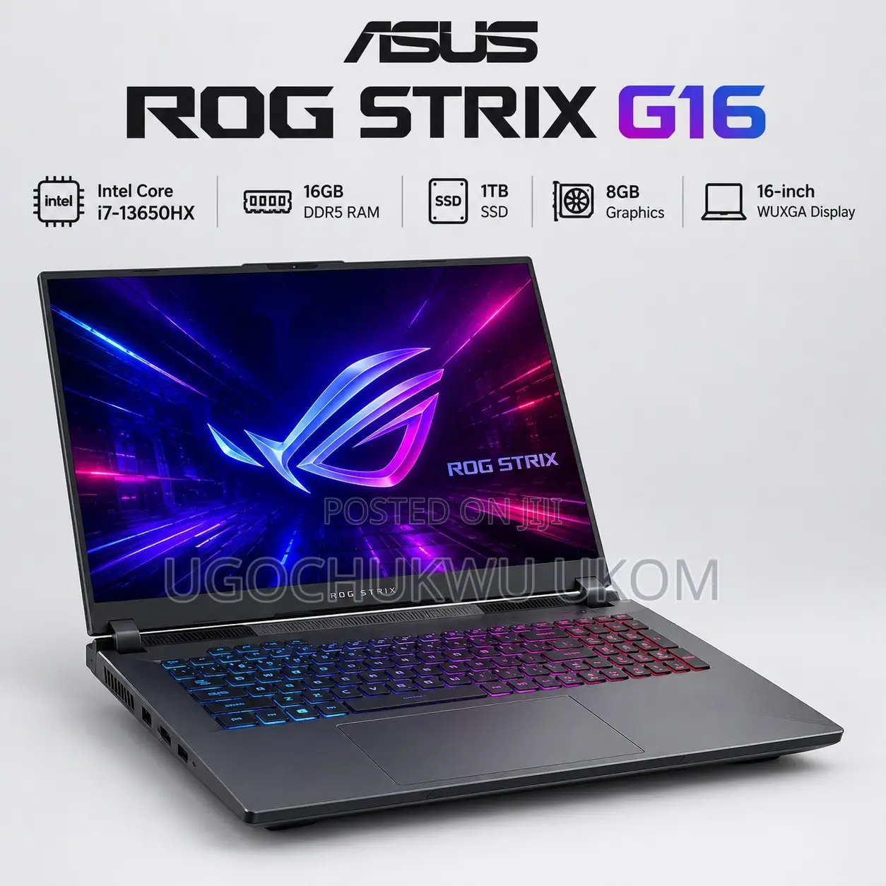 New Laptop Asus ROG Strix G16 G614 16GB Intel Core i7 SSD 1T
