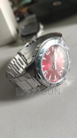 Casio MTP-VD01D-4BVUDF Men's Analog Red Dial Stainless Steel Watch