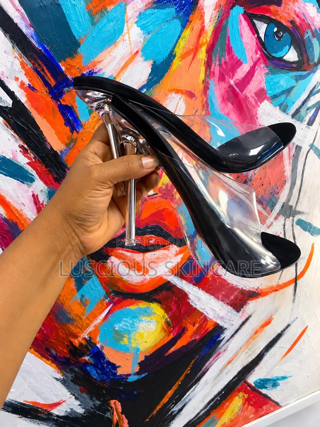 Elegant Black Clear-Heel