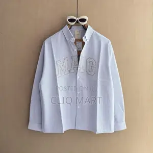MAIG Embroidered Striped Long-Sleeve Shirt | Light Pink & Light Blue