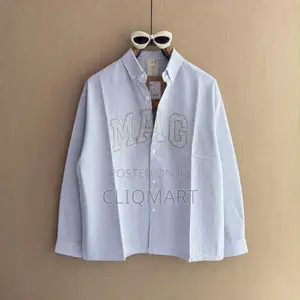 MAIG Embroidered Striped Long-Sleeve Shirt | Light Pink & Light Blue