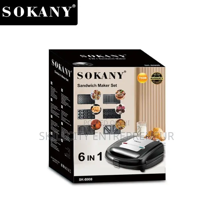 Sokany 6-in-1 Sandwich Maker